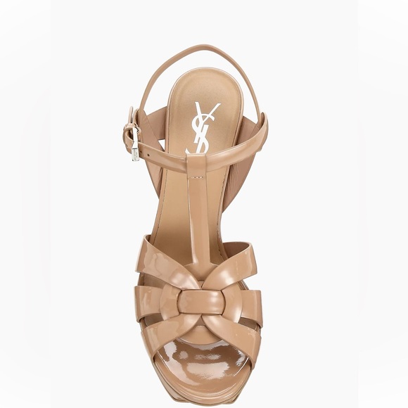 Saint Laurent Paris Tribute Nude Patent Leather Platform Heel
Sandals Sz 36.5 - Picture 2 of 5